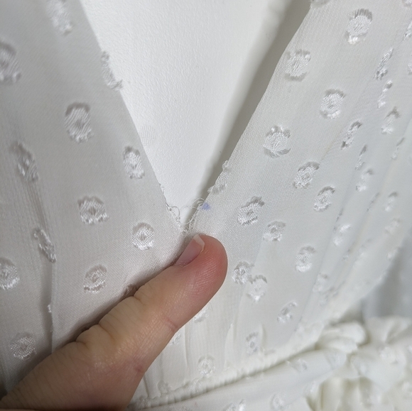 NWT Lioness white legendary lovers plunge v neck tie waist dress XXL - Picture 8 of 14